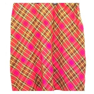 Celine Red plaid mid skirt